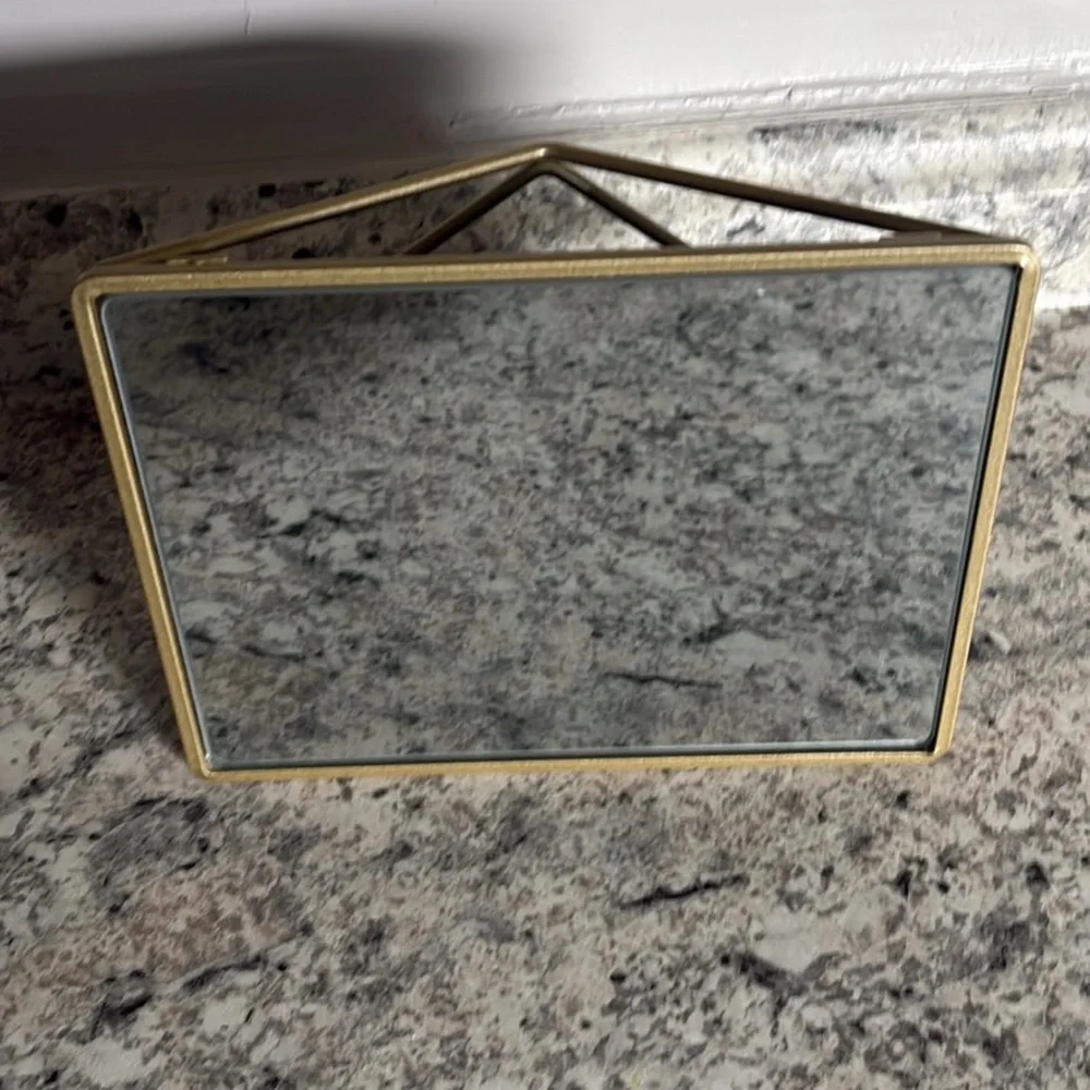 Gold Rectangular Tilt Vanity Mirror